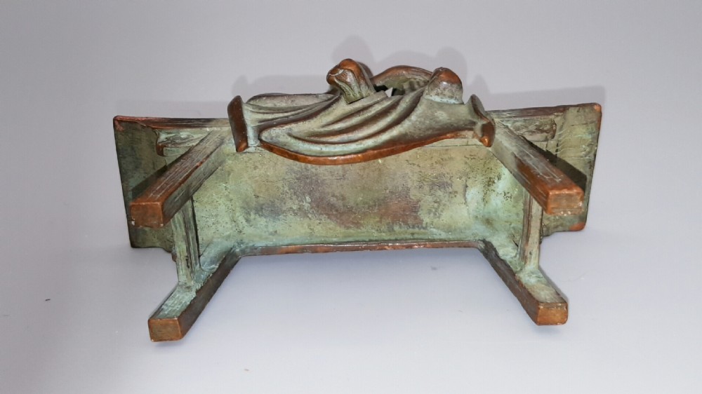 Japanese Meiji Bronze of Seated Rakan (disciple of Buddha) Figure View V