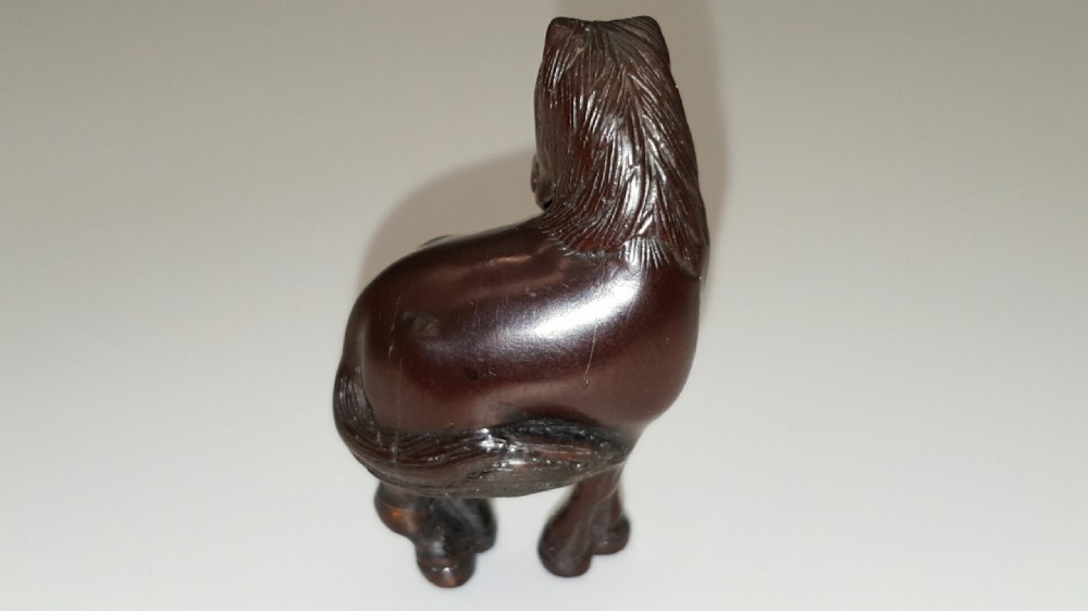 Japanese Meiji (19thC) Boxwood Netsuke of a Horse, signed Michikawa View V