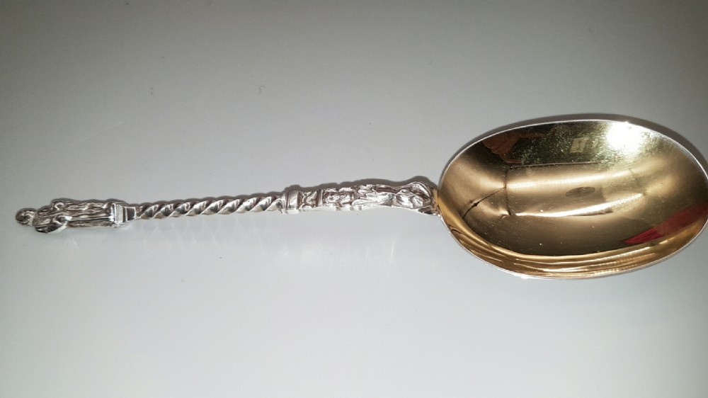 Beautiful Set of Four Victorian English Sterling Silver Apostle Serving Spoons View III