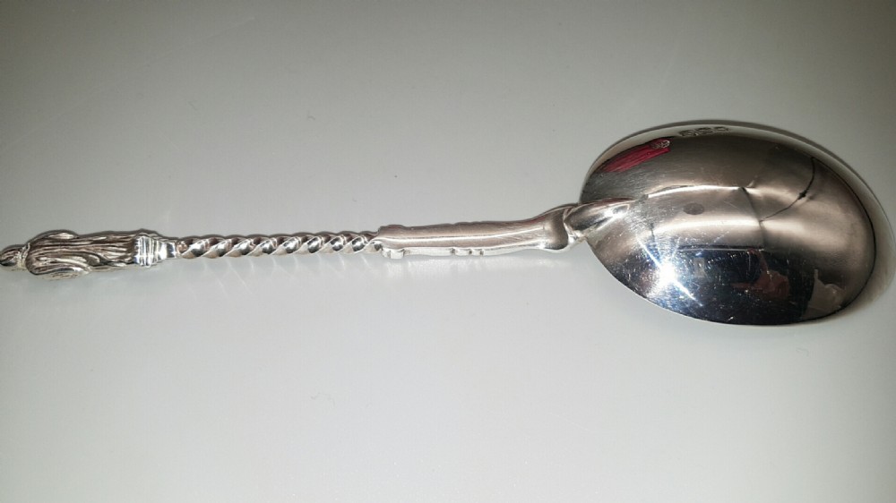 Beautiful Set of Four Victorian English Sterling Silver Apostle Serving Spoons View VI