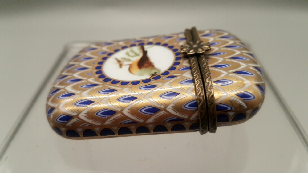Beautiful Antique French Porcelain, Enamel & Bronze Vesta or Card Case View IV