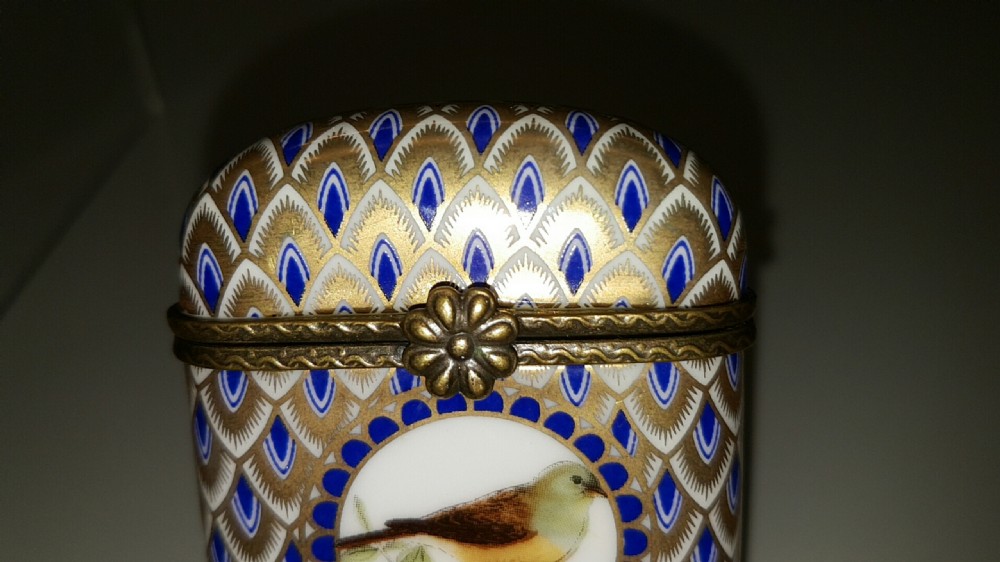 Beautiful Antique French Porcelain, Enamel & Bronze Vesta or Card Case View V