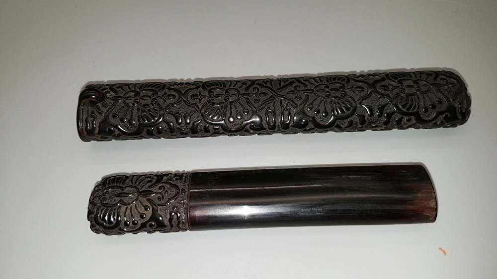 Rare Japanese Meiji (19thC) Black Lacquered Pipecase (Kiseru-sitzu) View V