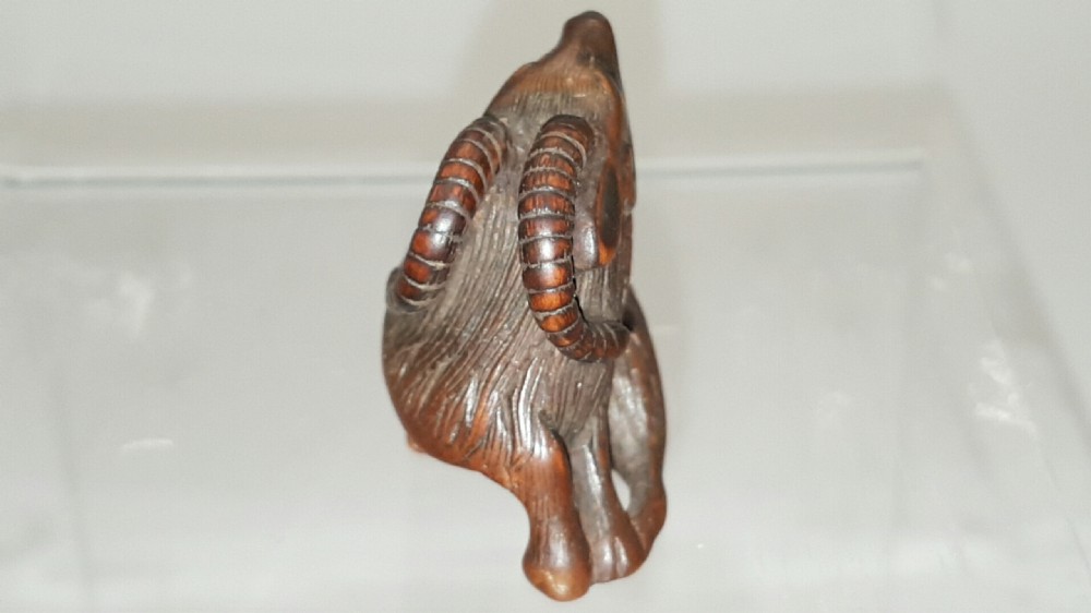 Lovely Japanese Edo (19thC) Boxwood Netsuke of a Goat View III