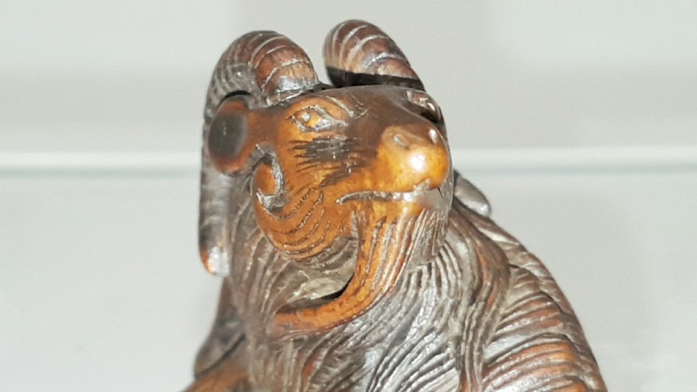 Lovely Japanese Edo (19thC) Boxwood Netsuke of a Goat View V