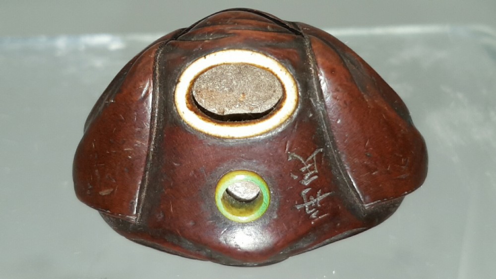Japanese Meiji (19thC) Boxwood Netsuke of Daruma, Signed Shumin View VI