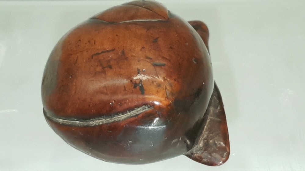 Nice Japanese Edo (mid-19thC) Boxwood Netsuke of a Peach View V