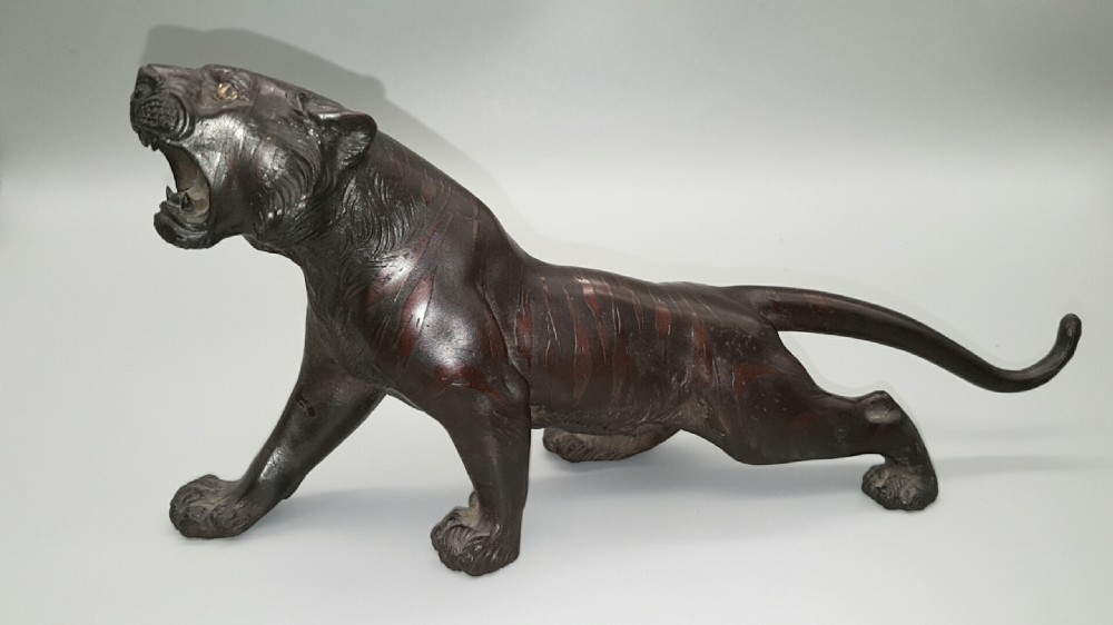 Superb Japanese Meiji (late 19thC) Bronze Tiger by Omori Mitsumoto (Omori Kogen)