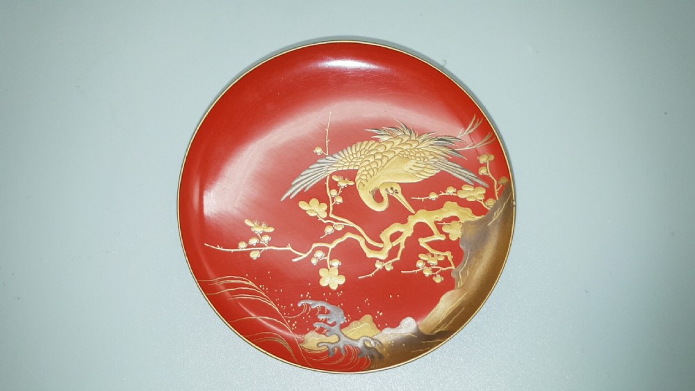 Attractive Set of Three Meiji/Taisho (early 20thC) Lacquered Sake Cups (Sakazuki)  View V