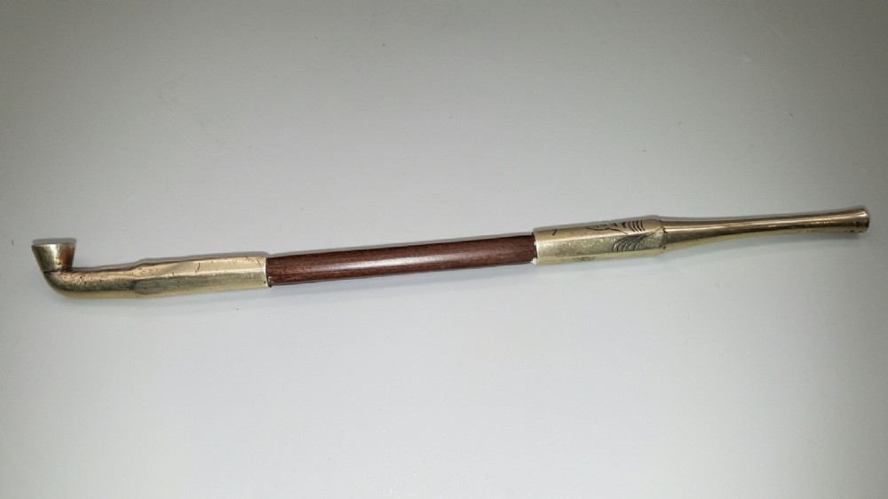 Lovely Japanese Meiji (19thC) Smoking Ensemble of Tobacco Pouch, Pipe and Pipecase View VII
