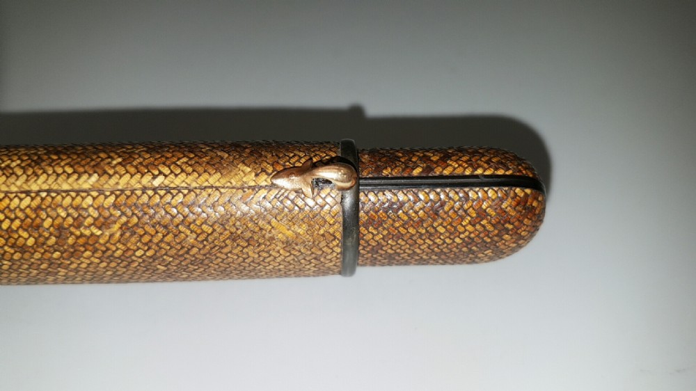 Unusual Japanese Meiji (19thC) Lacquered Woven Bamboo Pipecase (Kiseru-sitzu) View VI