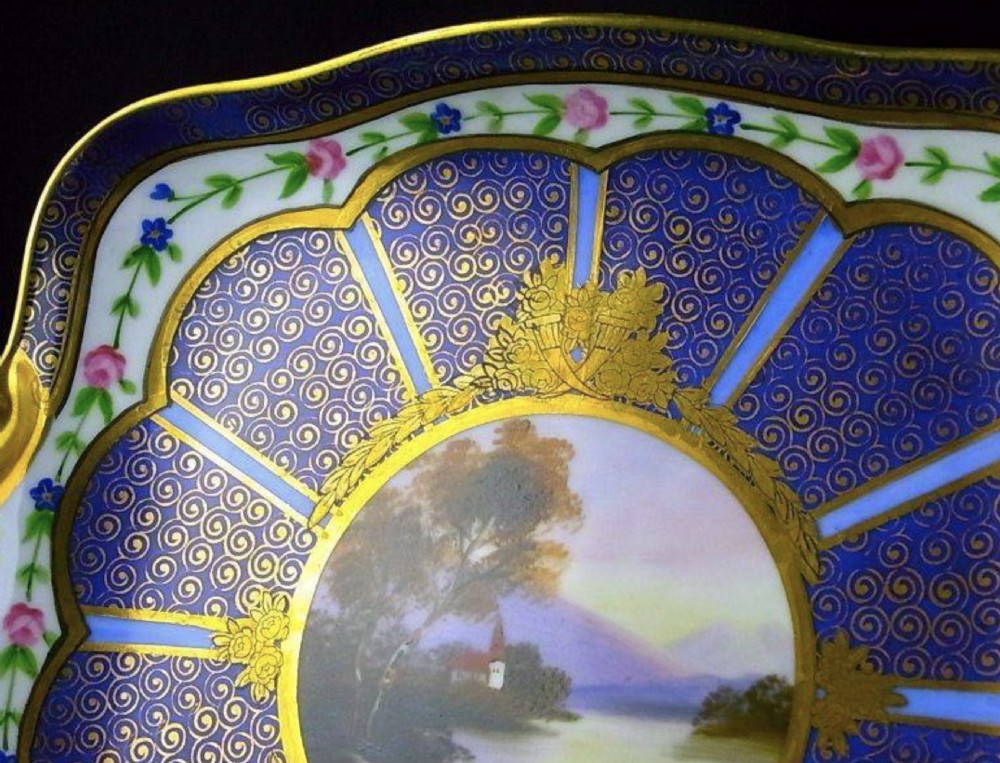 Rare Japanese Meiji (early 20thC) Pair of Noritake Porcelain Trays View V