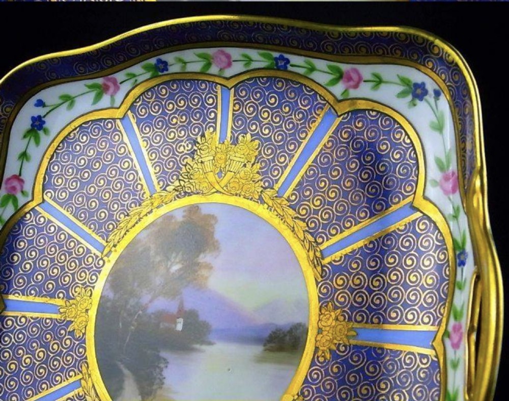 Rare Japanese Meiji (early 20thC) Pair of Noritake Porcelain Trays View VI