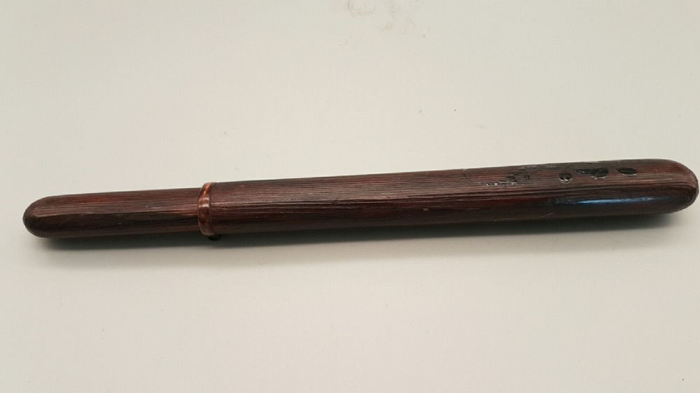 Superb Japanese Meiji (19thC) Bamboo Lacquer Pipecase (Kiseruzutsu) with Grasshopper on Foliage and a Silver Pipe (Kiseru) View V
