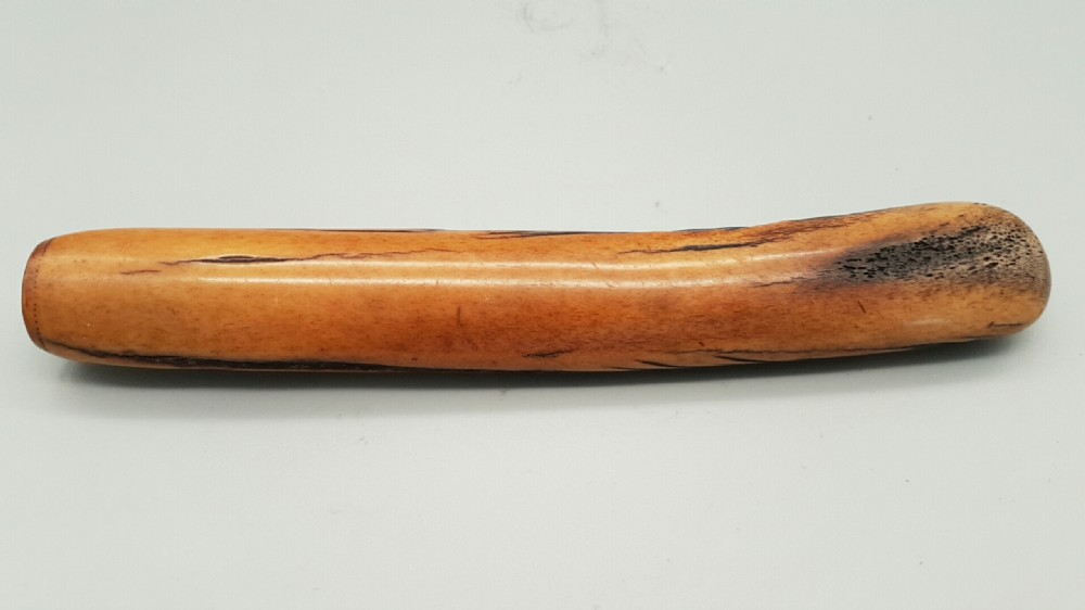 Two Nice Japanese Meiji (19thC) Stag Antler Pipecases (Kiseruzutsu) Carved in Relief View V