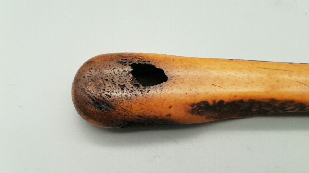 Two Nice Japanese Meiji (19thC) Stag Antler Pipecases (Kiseruzutsu) Carved in Relief View XI