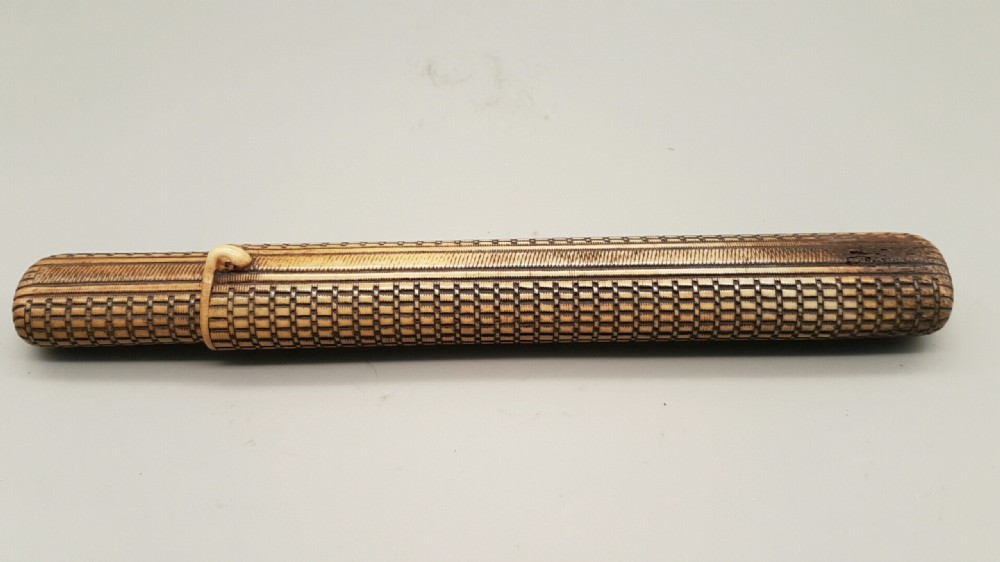 Superb Japanese Meiji (19thC) Stag Antler Pipecase (Kiseruzutsu) of Musozutsu Form View III