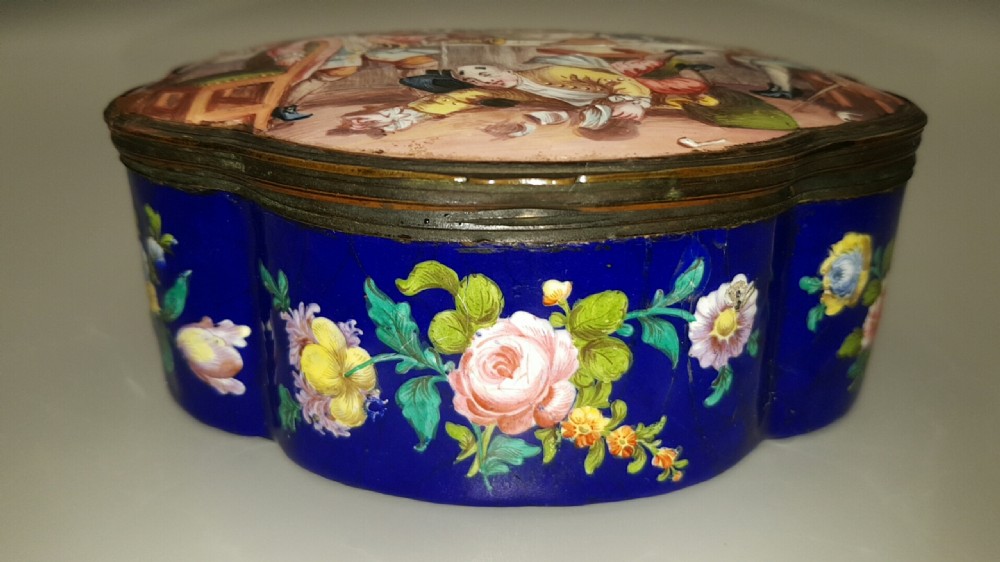 Stunning Antique 18thC (ca 1780) Georgian Enamel Box, with Hogarth Decoration View IV