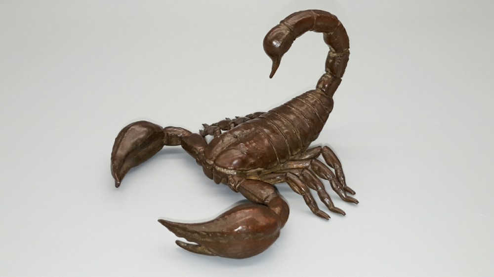 Rare Japanese Meiji (early 20thC) Articulated (Jizai) Bronze Scorpion