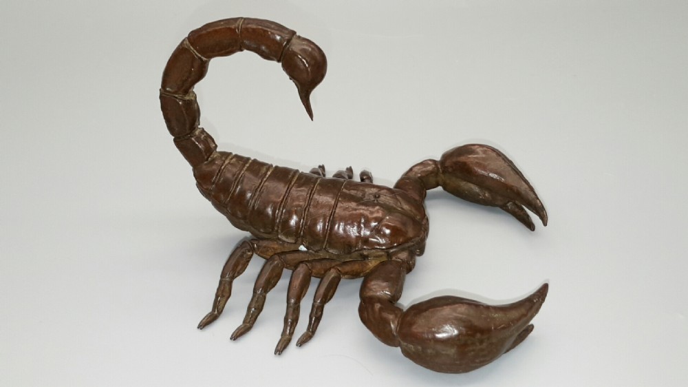 Rare Japanese Meiji (early 20thC) Articulated (Jizai) Bronze Scorpion View II