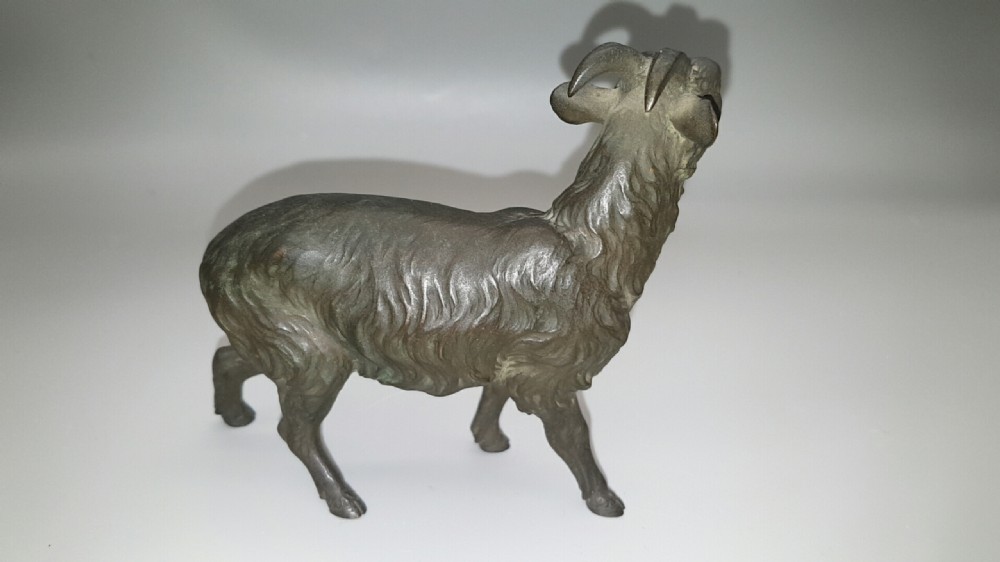 Handsome Japanese Antique (Meiji, early 20thC) Bronze Goat by Kamebundo View II