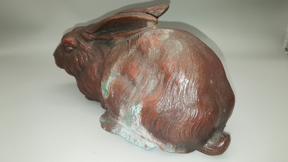 Superb Japanese Meiji (late 19thC/early 20thC) Pair of Bronze Hares, Shuzan Hideyama  View X