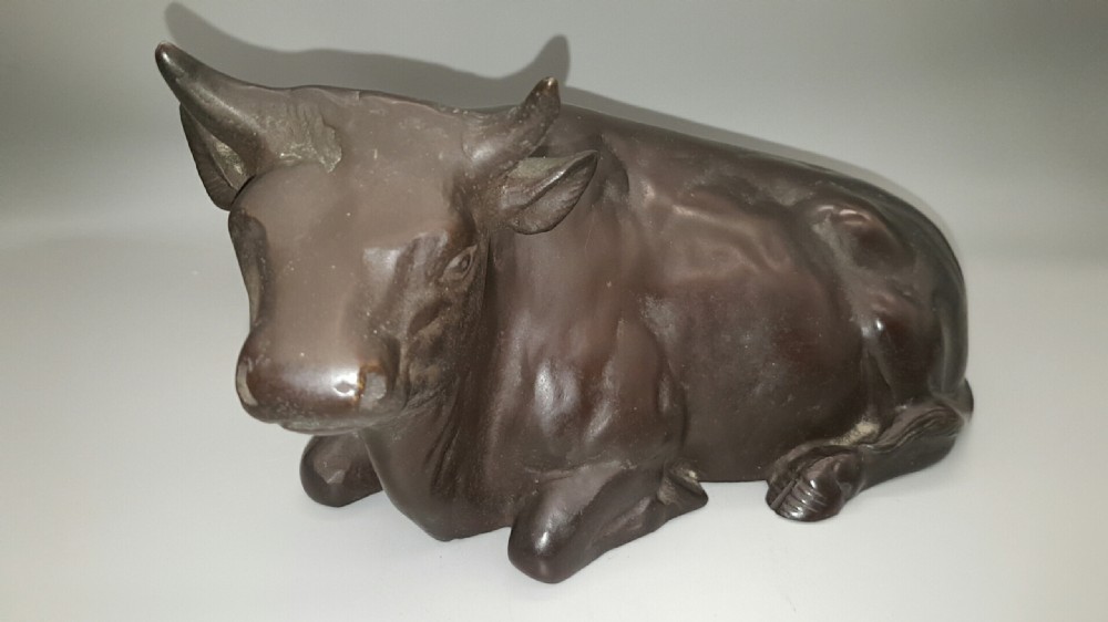 Fine Japanese Meiji (early 20thC) Bronze Cow View IV