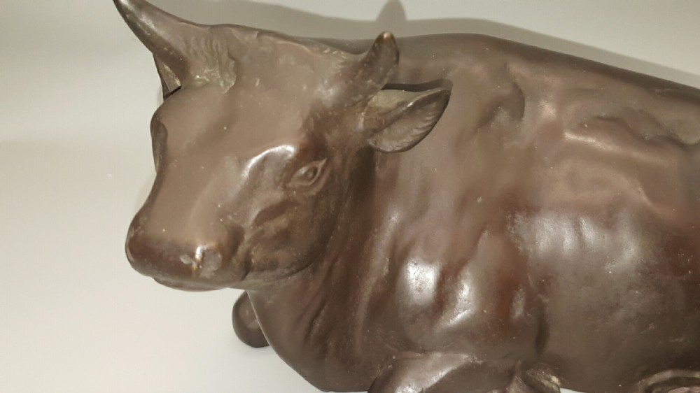 Fine Japanese Meiji (early 20thC) Bronze Cow View VI