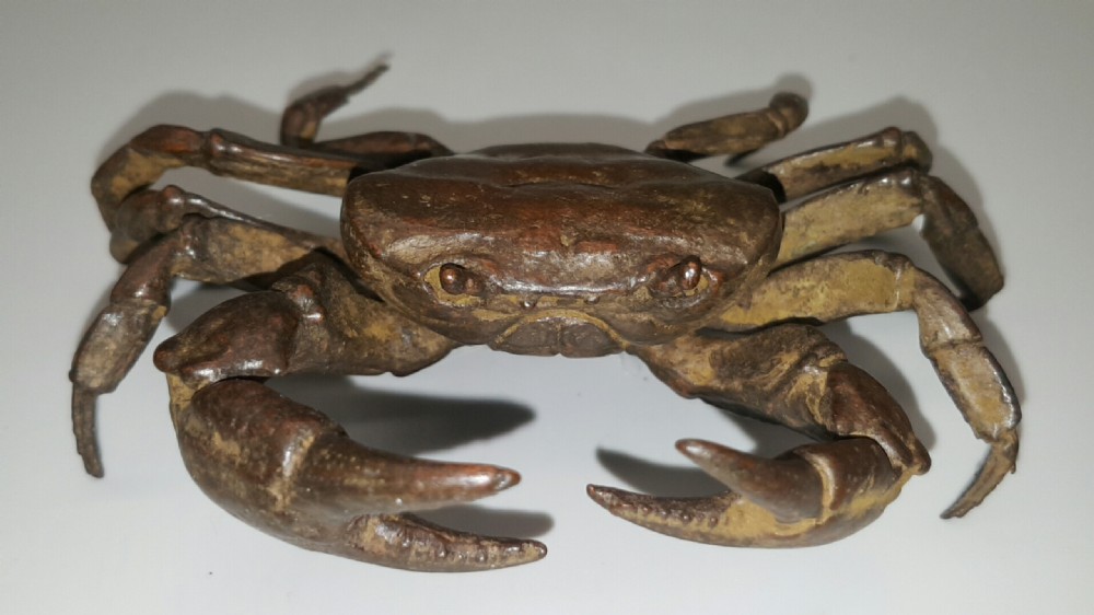 Japanese Meiji (early 20thC) Small Bronze Jizai (Articulated) Spiny Spider Crab View V