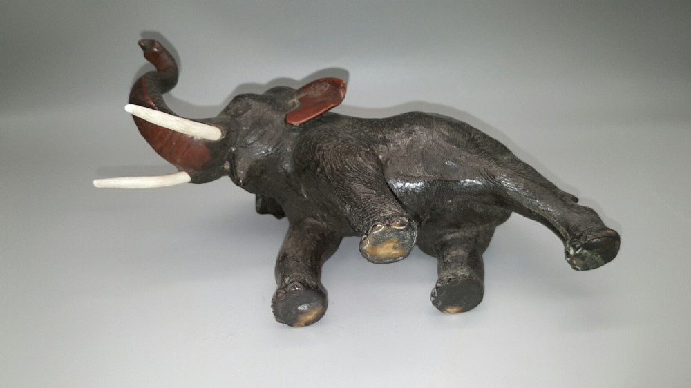 Japanese Meiji (early 20thC) Small Bronze Elephant View VI