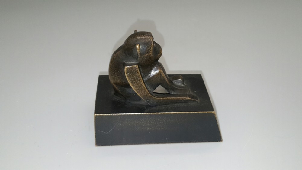 Rare Japanese Antique (Meiji/Taisho) Bronze Monkey Paperweight, Izumi Seijo View III