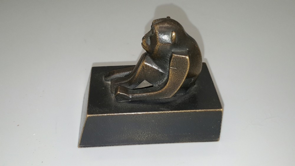 Rare Japanese Antique (Meiji/Taisho) Bronze Monkey Paperweight, Izumi Seijo View IV