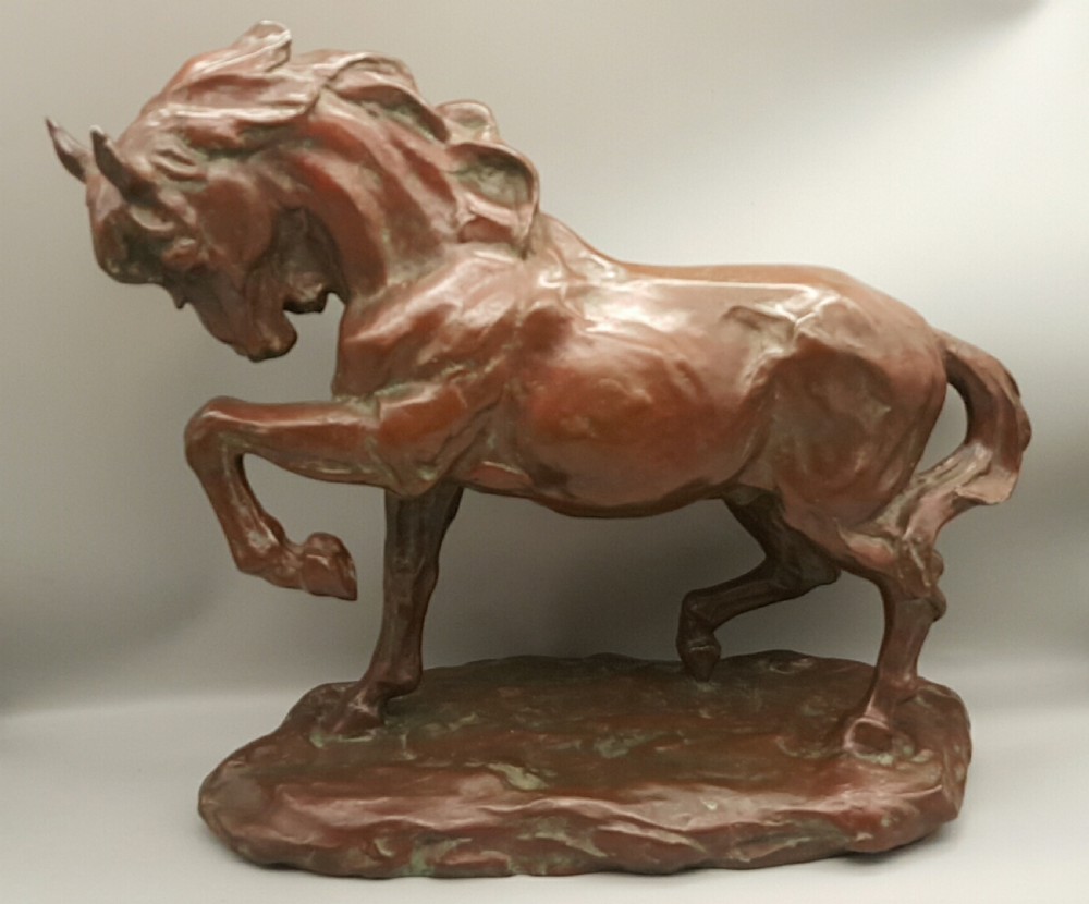 Splendid Japanese Vintage (1930s) Bronze Horse Sculpture, Takasetsu Onoda