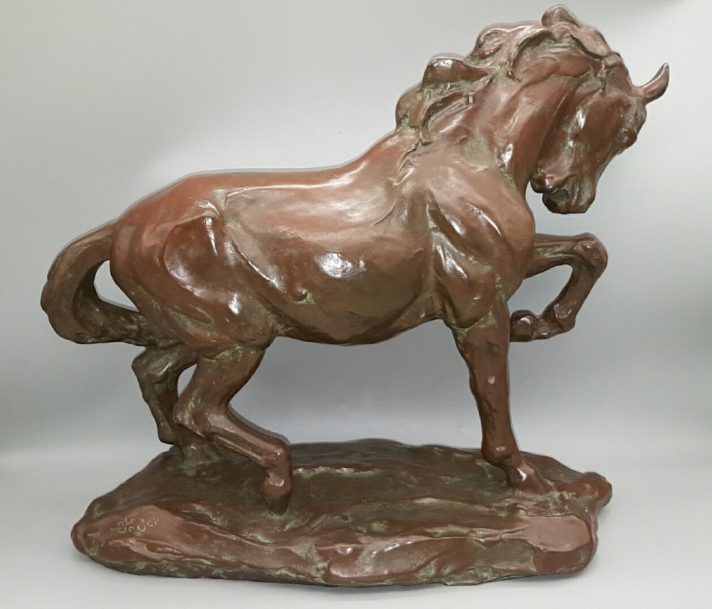 Splendid Japanese Vintage (1930s) Bronze Horse Sculpture, Takasetsu Onoda View III