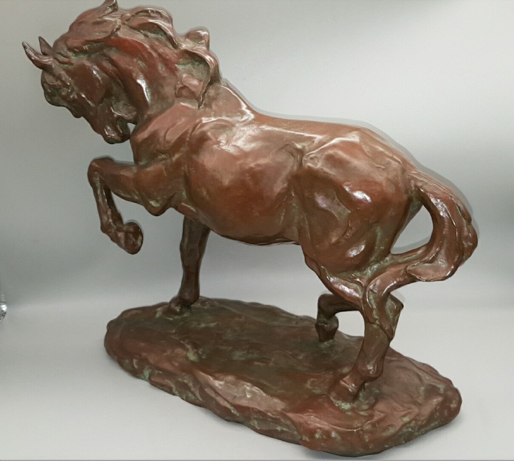 Splendid Japanese Vintage (1930s) Bronze Horse Sculpture, Takasetsu Onoda View V
