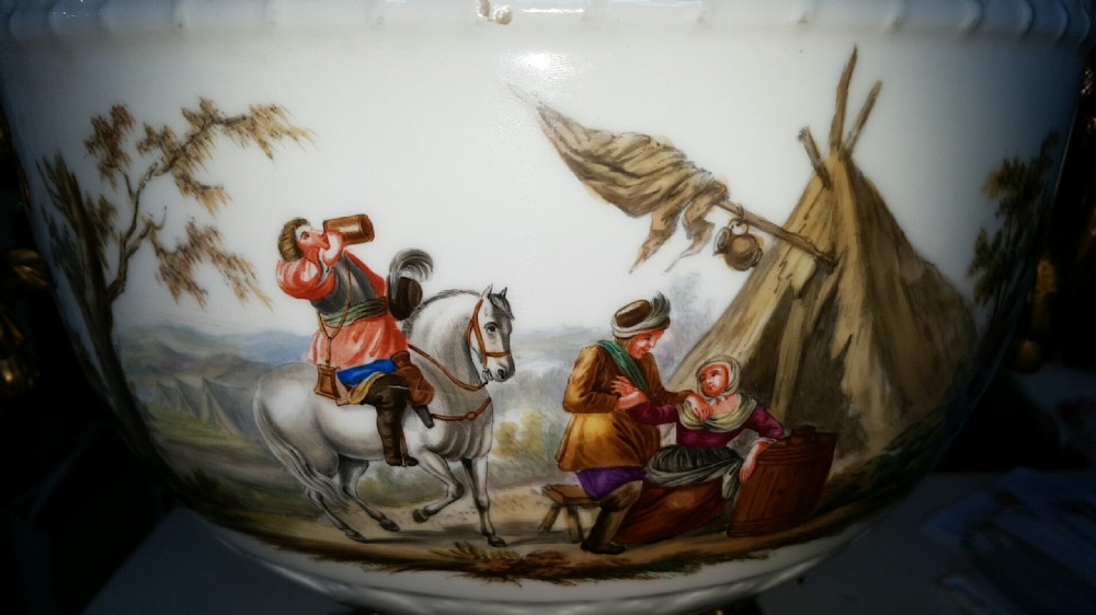 Magnificent Antique (19thC) Large Porcelain/Gilt Bronze Potpourri, After Meissen View XII