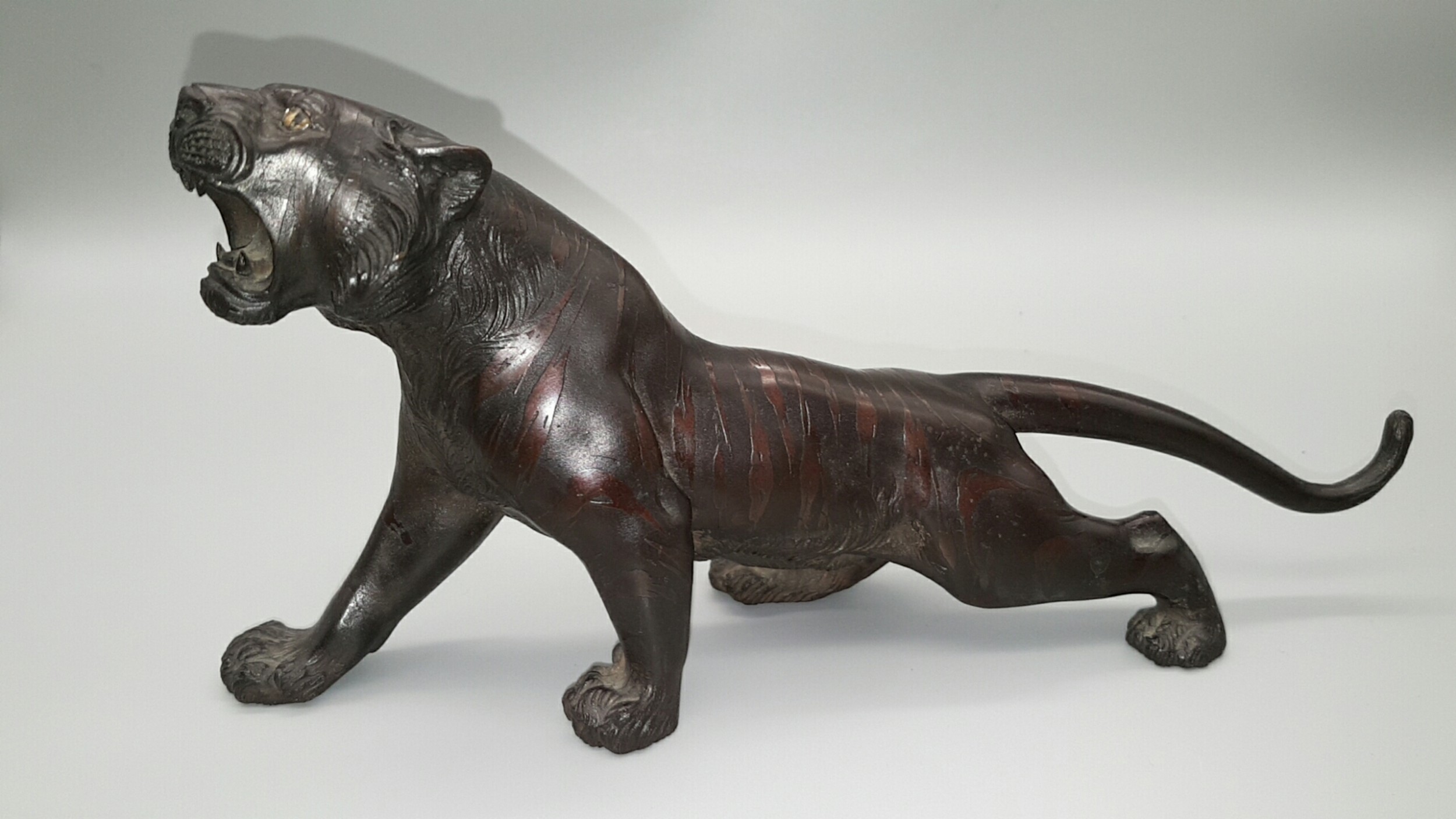 Superb Japanese Meiji (late 19thc) Bronze Tiger By Omori Mitsumoto