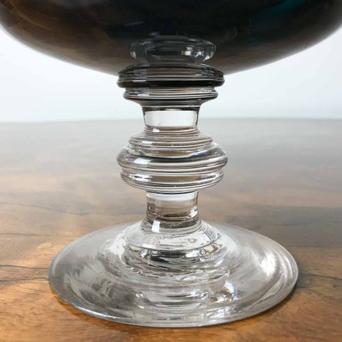 VICTORIAN GREEN GLASS PEDESTAL BOWL - ADDITIONAL PHOTO 4
