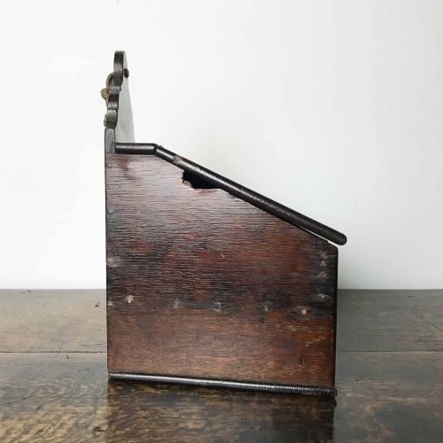 GEORGIAN OAK HANGING SALT OR CANDLE BOX - ADDITIONAL PHOTO 4