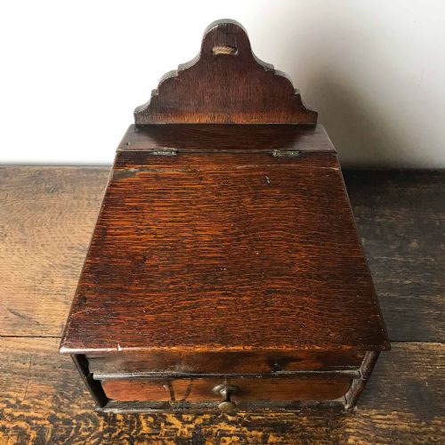 GEORGIAN OAK HANGING SALT OR CANDLE BOX - ADDITIONAL PHOTO 7