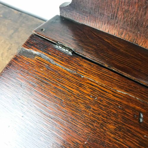 GEORGIAN OAK HANGING SALT OR CANDLE BOX - ADDITIONAL PHOTO 9