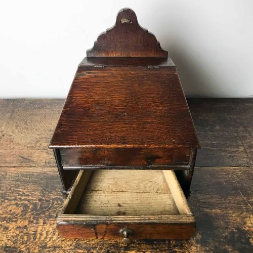 GEORGIAN OAK HANGING SALT OR CANDLE BOX - ADDITIONAL PHOTO 10