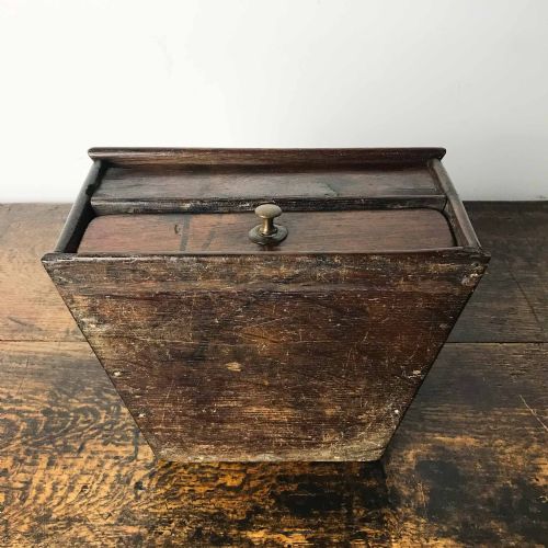 GEORGIAN OAK HANGING SALT OR CANDLE BOX - ADDITIONAL PHOTO 14