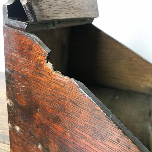 GEORGIAN OAK HANGING SALT OR CANDLE BOX - ADDITIONAL PHOTO 15