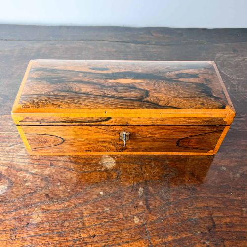 antique rosewood box with satinwood banding - CATEGORY: ANTIQUE BOXES - DATED GEORGIAN