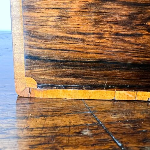 ANTIQUE ROSEWOOD BOX WITH SATINWOOD BANDING - ADDITIONAL PHOTO 5