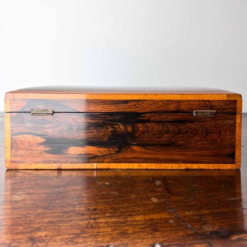 ANTIQUE ROSEWOOD BOX WITH SATINWOOD BANDING - ADDITIONAL PHOTO 7