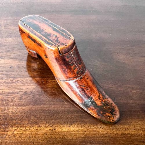 GEORGIAN TREEN SHOE SNUFF BOX - ADDITIONAL PHOTO 10