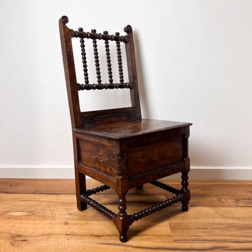 17TH CENTURY OAK BOX CHAIR - ADDITIONAL PHOTO 2