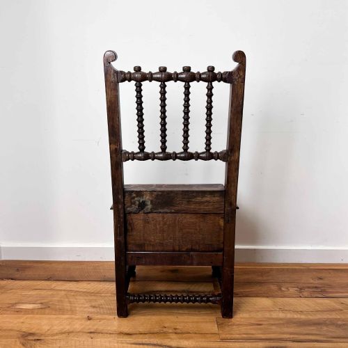 17TH CENTURY OAK BOX CHAIR - ADDITIONAL PHOTO 4